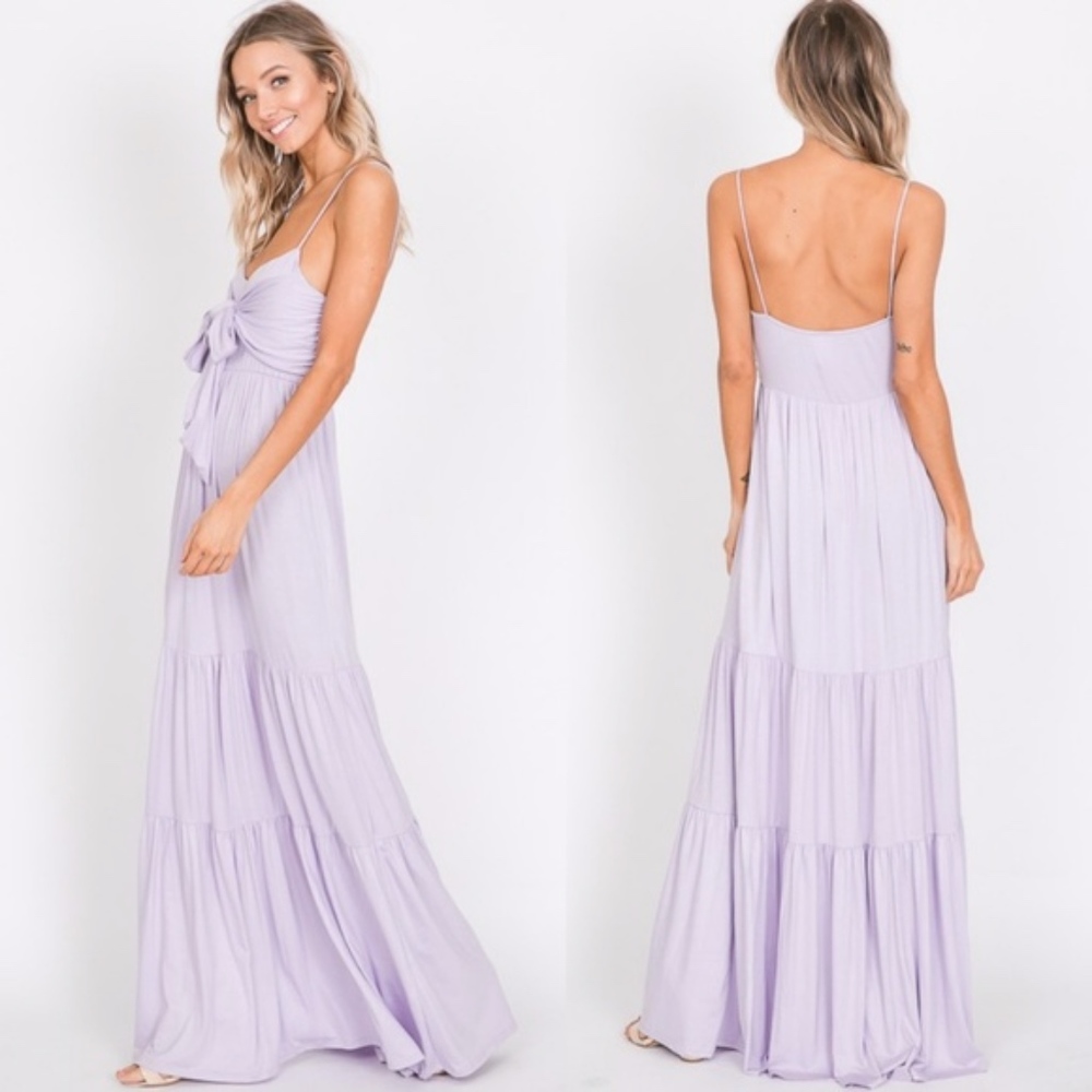 BELLE Ruffle Maxi Dress - LILAC - Picture 2 of 2